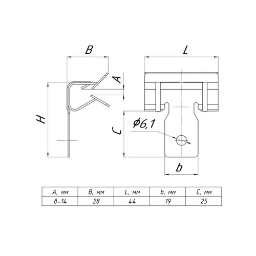 Зажим балочный 8-14мм PROxima EKF ZB8-14