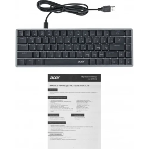 Клавиатура Acer OKW302 механическая серебристый USB for gamer LED (ZL.KBDCC.01C) Клавиатура Acer OKW302 механическая серебристый USB for gamer LED (ZL.KBDCC.01C)