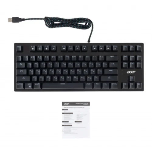 Клавиатура Acer OKW126 механическая черный USB for gamer LED (ZL.KBDEE.00G)