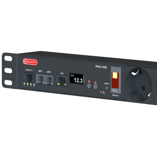 Блок розеток интеллектуальный: Ethernet, 1U 19", 230V, 15A, in: Schuko, out: (6) Schuko Блок розеток интеллектуальный: Ethernet, 1U 19", 230V, 15A, in: Schuko, out: (6) Schuko