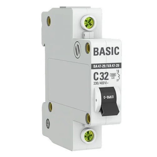 Выключатель автоматический модульный 1п C 32А 4.5кА ВА 47-29 Basic EKF mcb4729-1-32C Выключатель автоматический модульный 1п C 32А 4.5кА ВА 47-29 Basic EKF mcb4729-1-32C