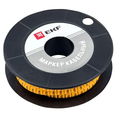 Маркер каб. 1.5кв.мм "6" (к-1000ед) (ЕС-0) EKF plc-KM-1.5-6 Маркер каб. 1.5кв.мм "6" (к-1000ед) (ЕС-0) EKF plc-KM-1.5-6