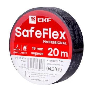 Изолента ПВХ 19мм (рул.20м) черн. SafeFlex EKF plc-iz-sf-b Изолента ПВХ 19мм (рул.20м) черн. SafeFlex EKF plc-iz-sf-b