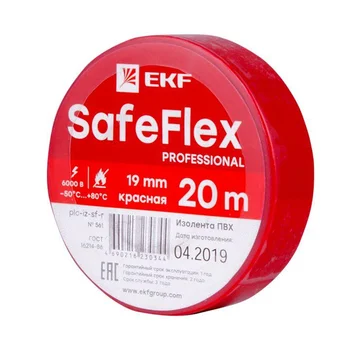 Изолента ПВХ 19мм (рул.20м) крас. SafeFlex EKF plc-iz-sf-r Изолента ПВХ 19мм (рул.20м) крас. SafeFlex EKF plc-iz-sf-r