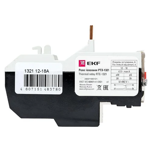 Реле тепл. РТЭ 1321 12-18А EKF rel-1321-12-18 Реле тепл. РТЭ 1321 12-18А EKF rel-1321-12-18