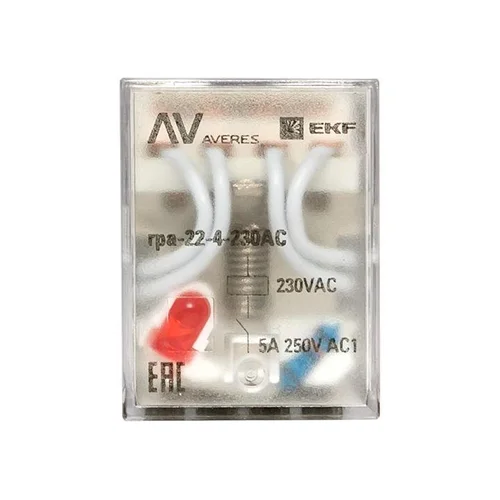 Реле промежуточное RPA 22/4 5А 230В AC AVERES EKF rpa-22-4-230AC Реле промежуточное RPA 22/4 5А 230В AC AVERES EKF rpa-22-4-230AC