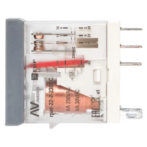 Реле промежуточное с кнопкой и мех. индикацией RPAt 22/2 8А 230В AC EKF rpat-22-2-230AC Реле промежуточное с кнопкой и мех. индикацией RPAt 22/2 8А 230В AC EKF rpat-22-2-230AC