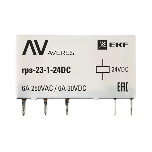Реле промежуточное РП slim 23/1 6А 24В DC AVERES EKF rps-23-1-24DC Реле промежуточное РП slim 23/1 6А 24В DC AVERES EKF rps-23-1-24DC