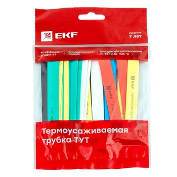 Набор трубок термоусадочных ТУТ нг тонкостен. 10/5 (7 цветов по 3шт 100мм) EKF tut-n-10 Набор трубок термоусадочных ТУТ нг тонкостен. 10/5 (7 цветов по 3шт 100мм) EKF tut-n-10