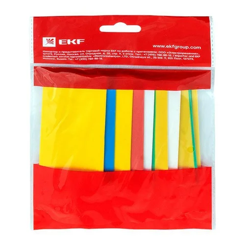 Набор трубок термоусадочных ТУТ нг тонкостен. 20/10 (7 цветов по 3шт 100мм) EKF tut-n-20 Набор трубок термоусадочных ТУТ нг тонкостен. 20/10 (7 цветов по 3шт 100мм) EKF tut-n-20