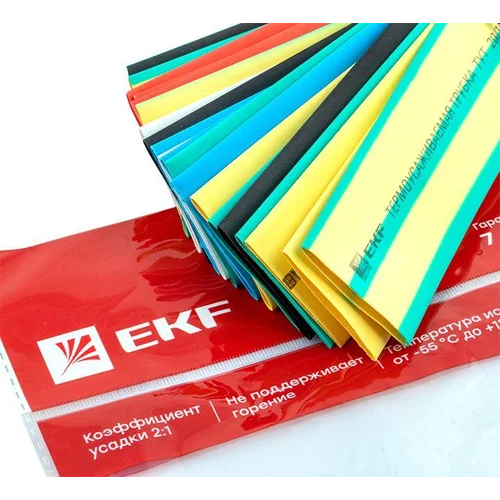 Набор трубок термоусадочных ТУТ нг тонкостен. 20/10 (7 цветов по 3шт 100мм) EKF tut-n-20 Набор трубок термоусадочных ТУТ нг тонкостен. 20/10 (7 цветов по 3шт 100мм) EKF tut-n-20