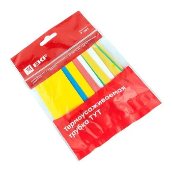 Набор трубок термоусадочных ТУТ нг тонкостен. 30/15 (7 цветов по 3шт 100мм) EKF tut-n-30 Набор трубок термоусадочных ТУТ нг тонкостен. 30/15 (7 цветов по 3шт 100мм) EKF tut-n-30