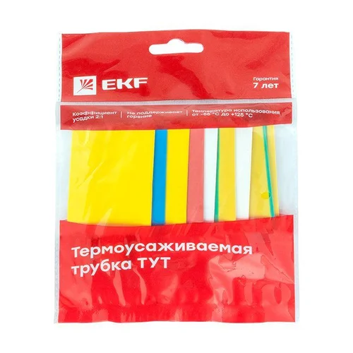 Набор трубок термоусадочных ТУТ нг тонкостен. 30/15 (7 цветов по 3шт 100мм) EKF tut-n-30 Набор трубок термоусадочных ТУТ нг тонкостен. 30/15 (7 цветов по 3шт 100мм) EKF tut-n-30