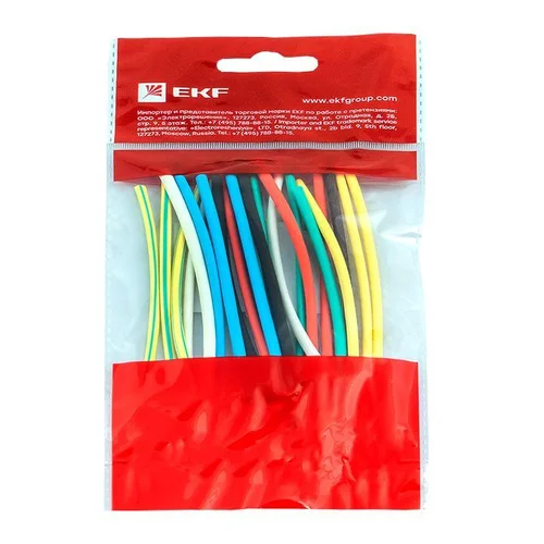 Набор трубок термоусадочных ТУТ нг тонкостен. 4/2 (7 цветов по 3шт 100мм) EKF tut-n-4 Набор трубок термоусадочных ТУТ нг тонкостен. 4/2 (7 цветов по 3шт 100мм) EKF tut-n-4