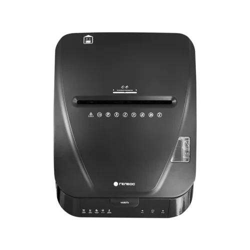 Уничтожитель документов ГЕЛЕОС АП40-4, DIN P-4 (4 ур-нь секр.), фрагмент 3,9х12мм, АВТОПОДАЧА 180 лист (70г/м2), пл.карты/скрепки/скобы, 37 литров