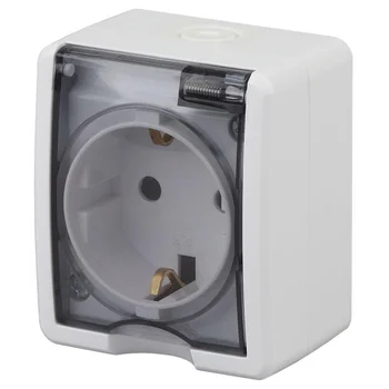 Розетка 1-м ОП Эра Эксперт 11-2401-01 16А IP54 16AX 250В 2P+E бел. Эра Б0020712