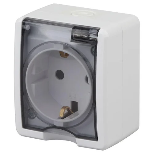 Розетка 1-м ОП Эра Эксперт 11-2401-01 16А IP54 16AX 250В 2P+E бел. Эра Б0020712