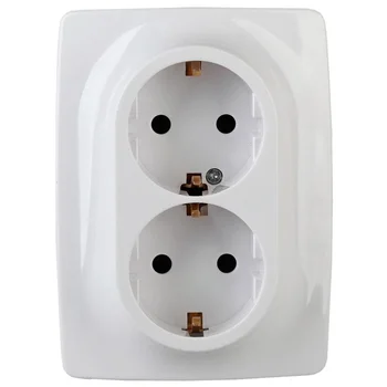 Розетка 2-м СП Эра12 12-2106-01 16А IP20 16AX 250В 2х2P+E Schuko бел. Эра Б0031228 Розетка 2-м СП Эра12 12-2106-01 16А IP20 16AX 250В 2х2P+E Schuko бел. Эра Б0031228
