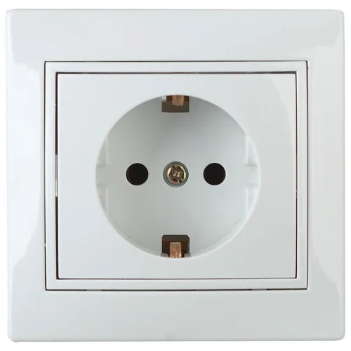 Розетка 1-м СП Plano 1-202-01 16А IP20 250В 2P+E Schuko бел. Intro Б0053874