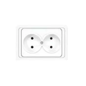 Розетка 2-м СП Валери 16А IP20 без заземл. бел. UNIVersal В0102
