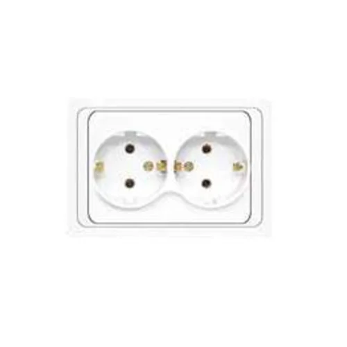 Розетка 2-м СП Валери 16А IP20 с заземл. бел. UNIVersal В0128 Розетка 2-м СП Валери 16А IP20 с заземл. бел. UNIVersal В0128