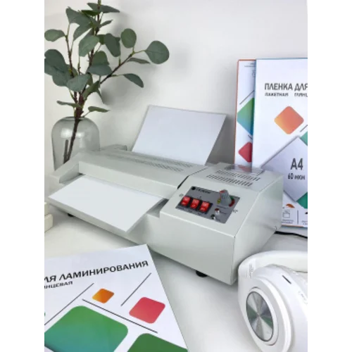 Ламинатор Heleos ЛМ_А4Про серый A4 (60-250мкм) 62см/мин (4вал.) хол.лам. лам.фото реверс
