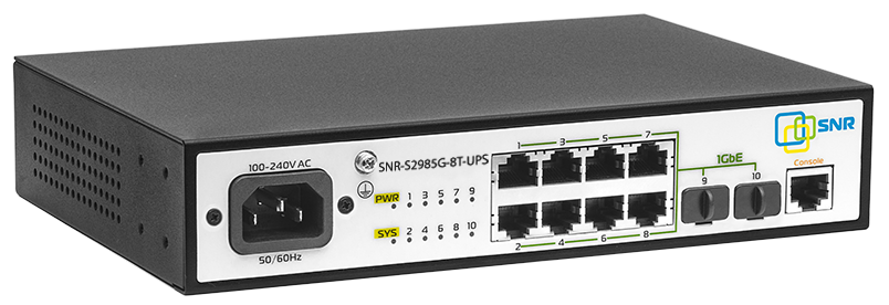 Коммутаторы SNR-S2965-8T-UPS, SNR-S2985G-8T-UPS с возможностью подключения АКБ